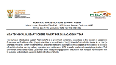 MISA TECHNICAL BURSARY SCHEME FOR 2024 ACADEMIC YEAR - targeting needy South African students